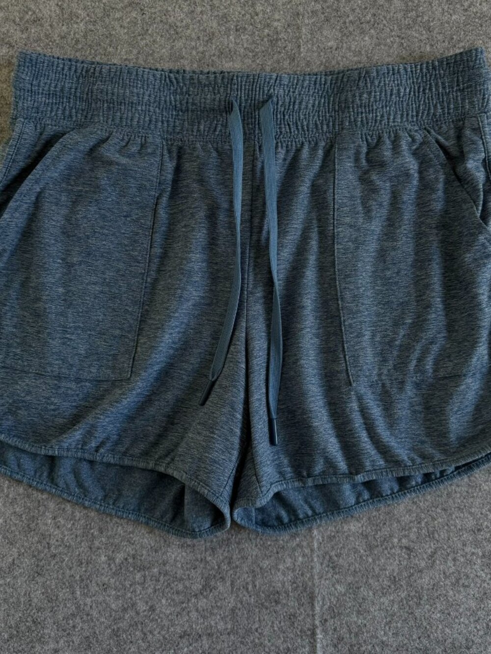 Athletic Works Heather Blue Running Shorts Size M Workout Activewear Pockets